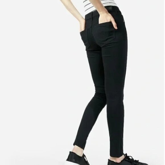 Express Jeans Mid-Rise Legging Skinny Leg Stretch Raw Fray Hem Distressed Hem - Picture 2 of 9